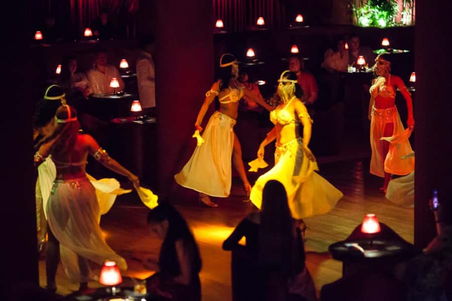 Hurghada: Naz Cabaret ticket with beverages - A secret bookshelf entrance and an old Cairo mood