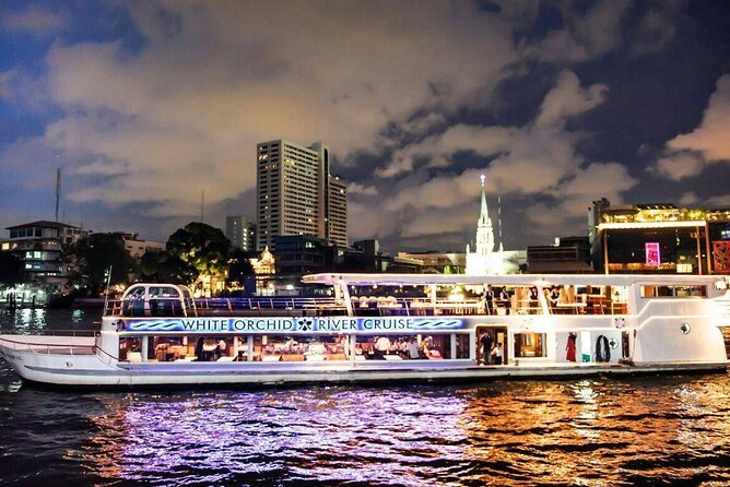 White Orchid Sunset Dinner Cruise Calypso Ladyboy Cabaret Show - Bangkok’s river and stage in one evening